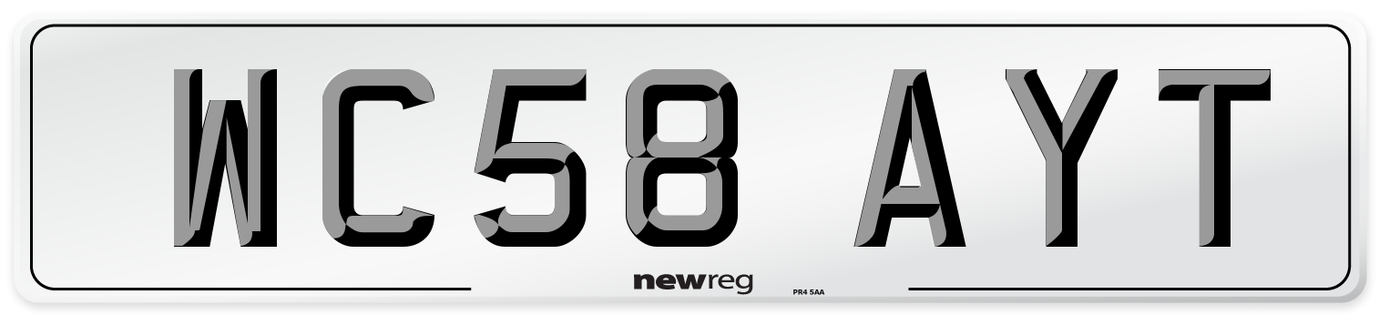 WC58 AYT Number Plate from New Reg